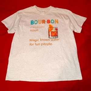 (BOUR-BON..."Magic Brown Water For Fun People" T-shirt
